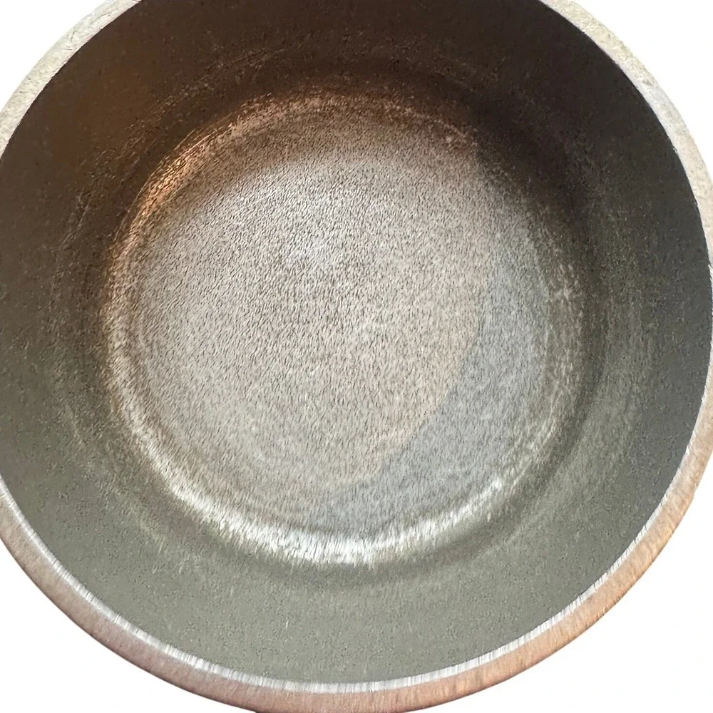 Vintage Club Aluminum small‎ Saucepan Lid Beige Enamel Wood Handle MCM Cookware